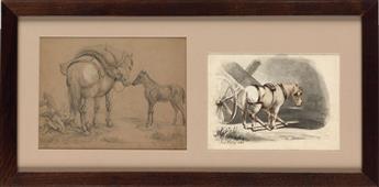 FELIX O.C. DARLEY. Two Studies of Horses.